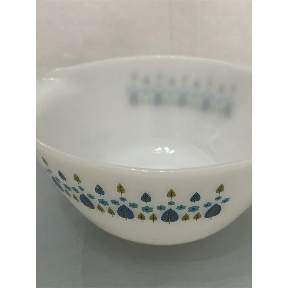 Vintage Fire King Swiss Alpine Milk Glass Mixing Bowl